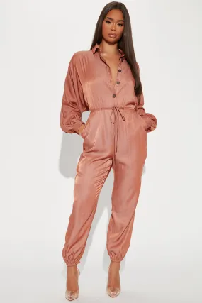 Always On The Go Jumpsuit - Brown