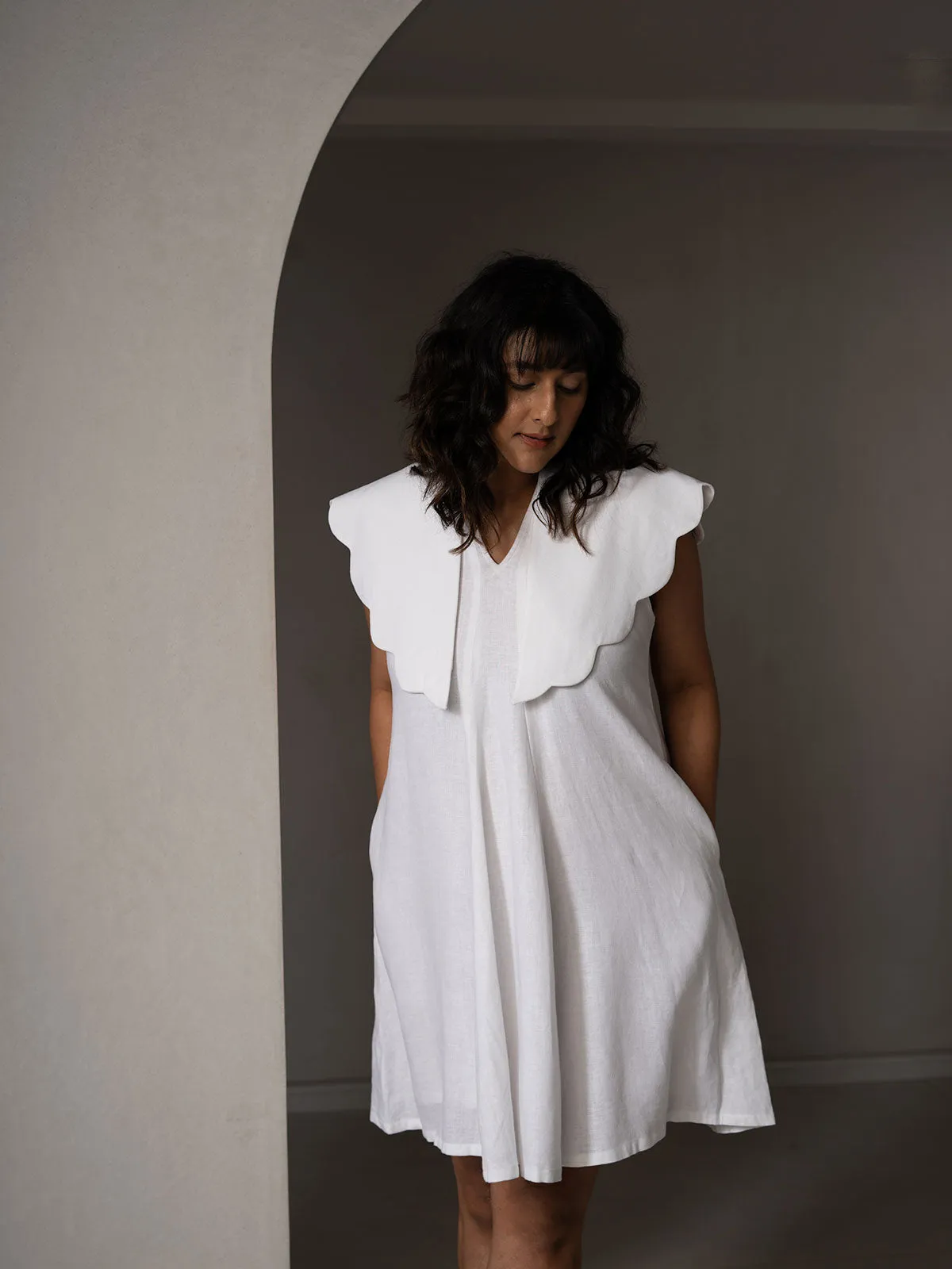 Amal Linen Collar Dress