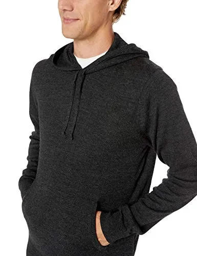 Amazon Brand - Goodthreads Men's Lightweight Merino/Wool Acrylic Pullover Hoodie Sweater, Charcoal XX-Large