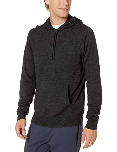Amazon Brand - Goodthreads Men's Lightweight Merino/Wool Acrylic Pullover Hoodie Sweater, Charcoal XX-Large