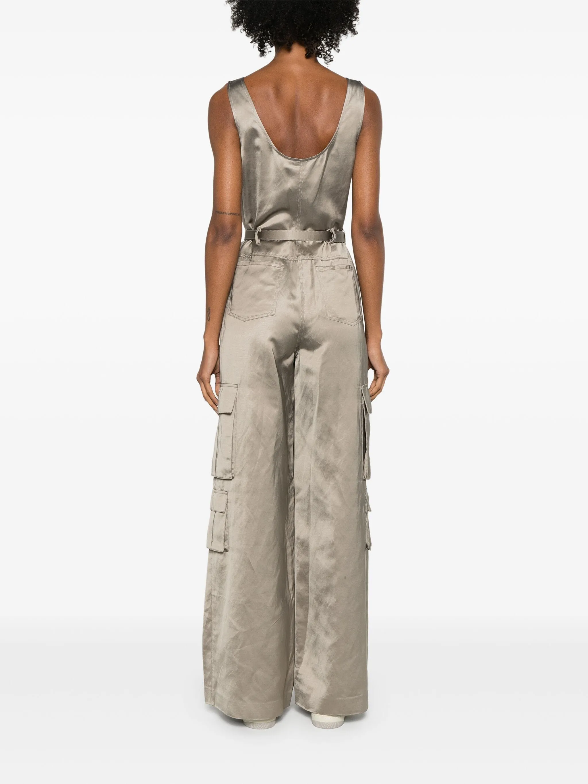 Beige Satin Jumpsuit