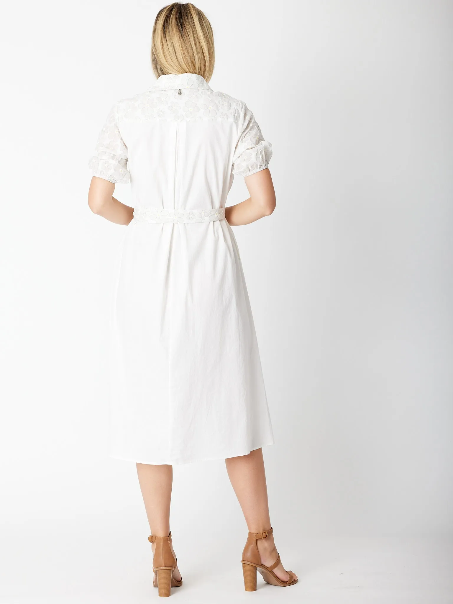 Burnt Out 2 Tone Dress - 30236 White