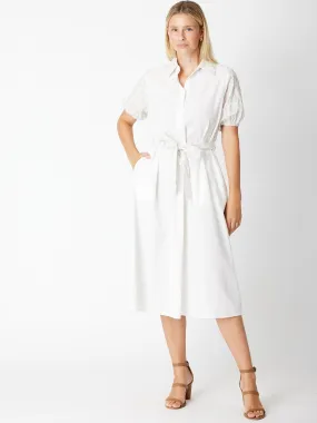 Burnt Out 2 Tone Dress - 30236 White