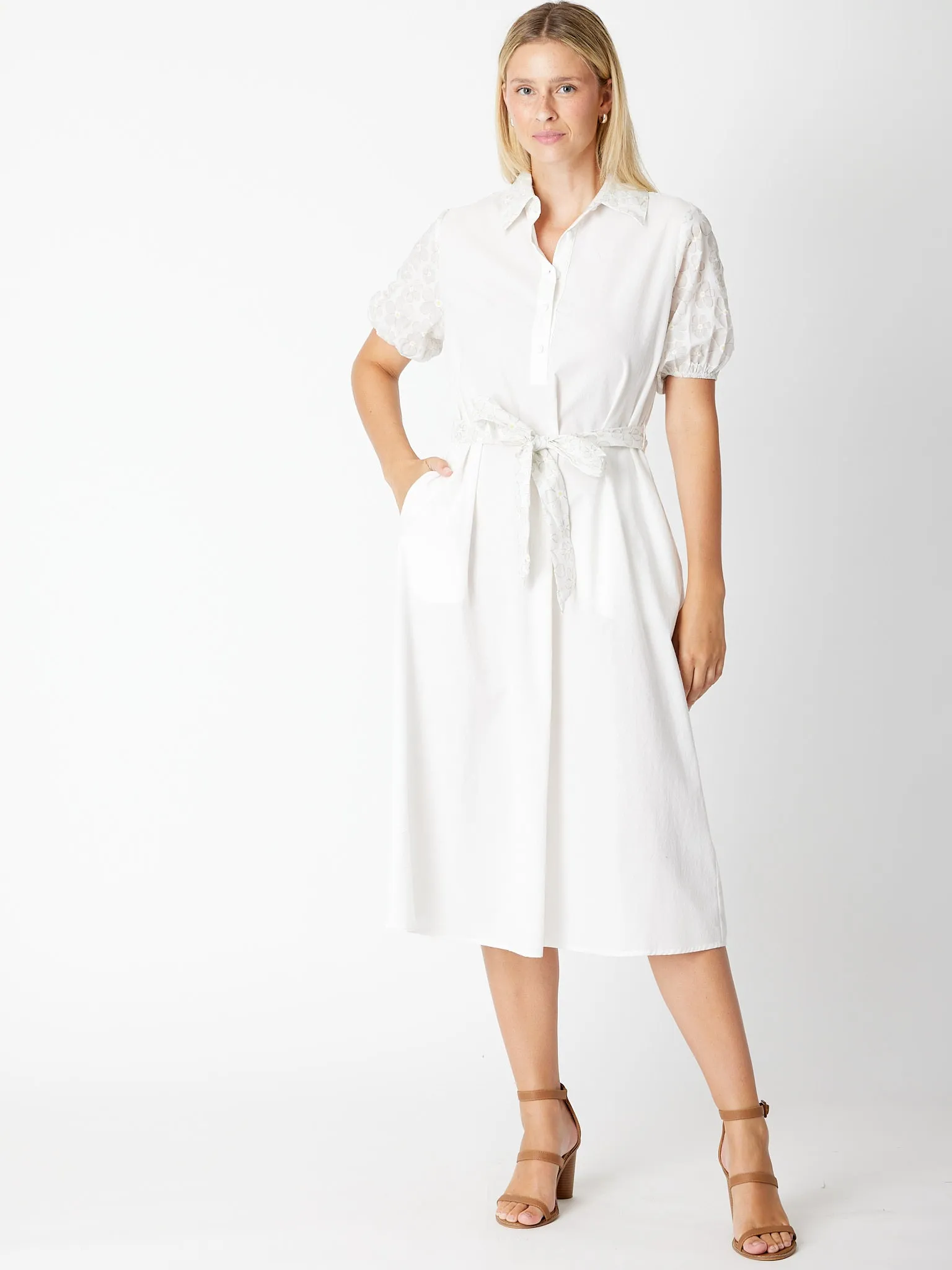 Burnt Out 2 Tone Dress - 30236 White