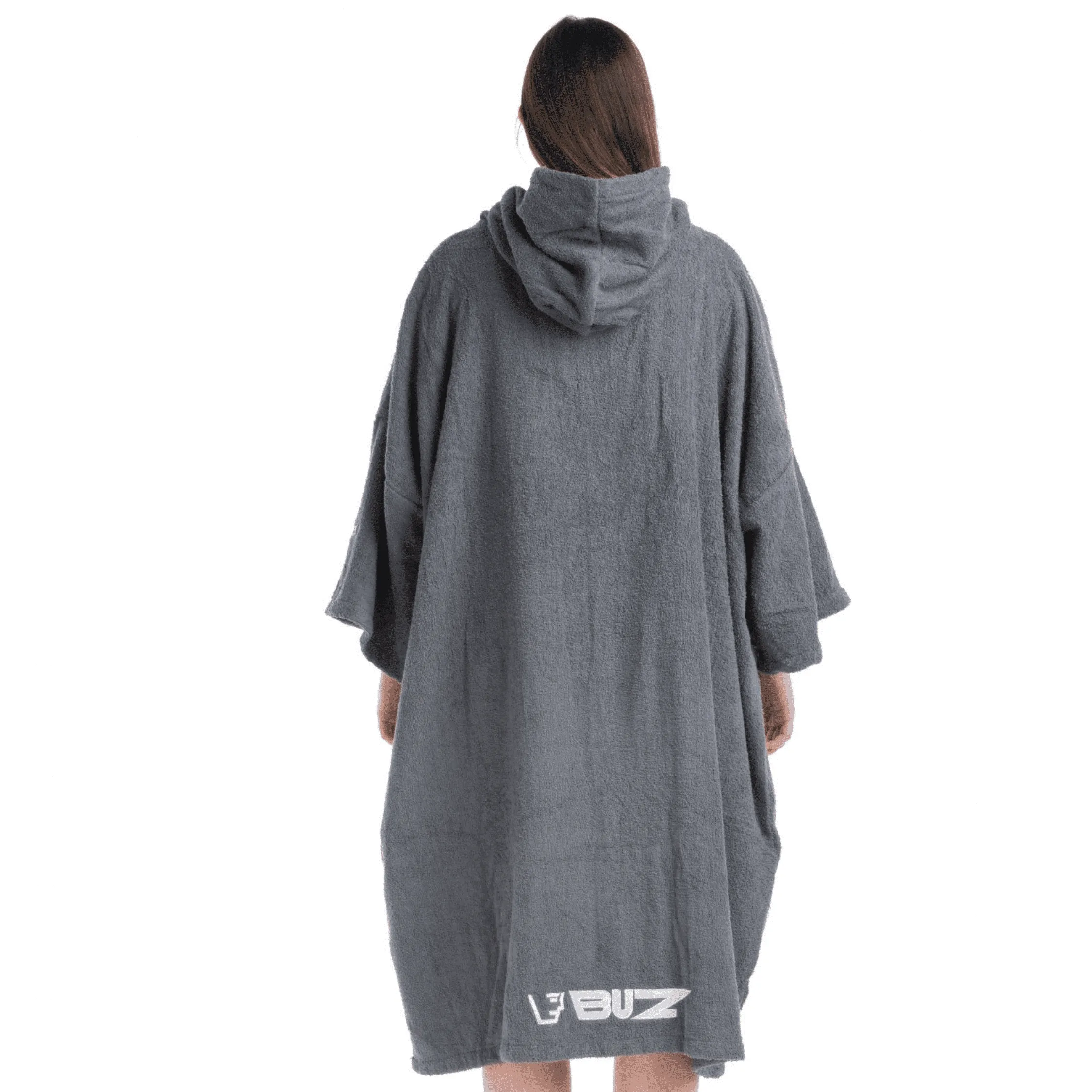Buz Adults Unisex Hooded Changing Robe - Rock Grey
