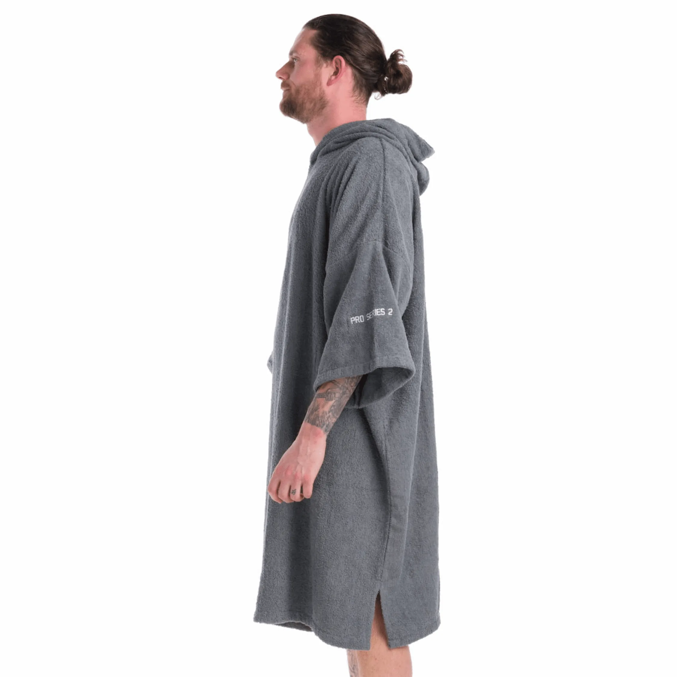 Buz Adults Unisex Hooded Changing Robe - Rock Grey