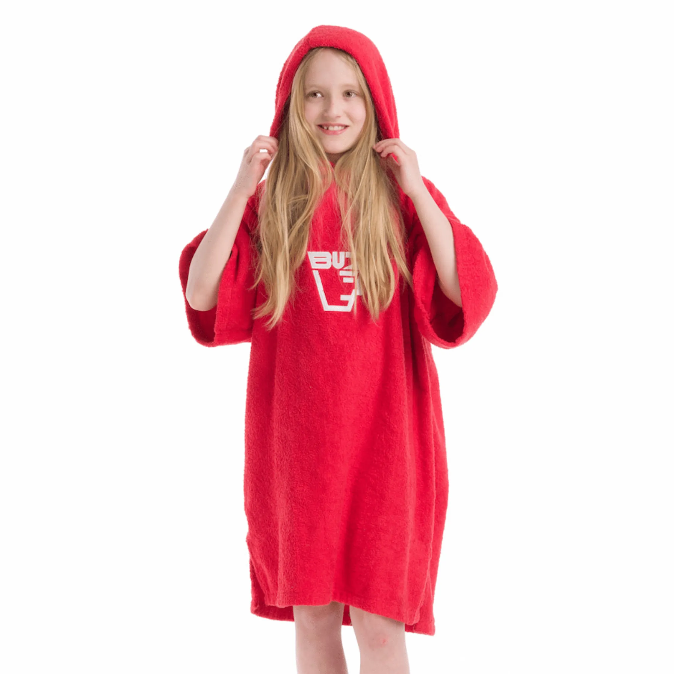 Buz Junior Unisex Hooded Changing Robe - Sunset Red
