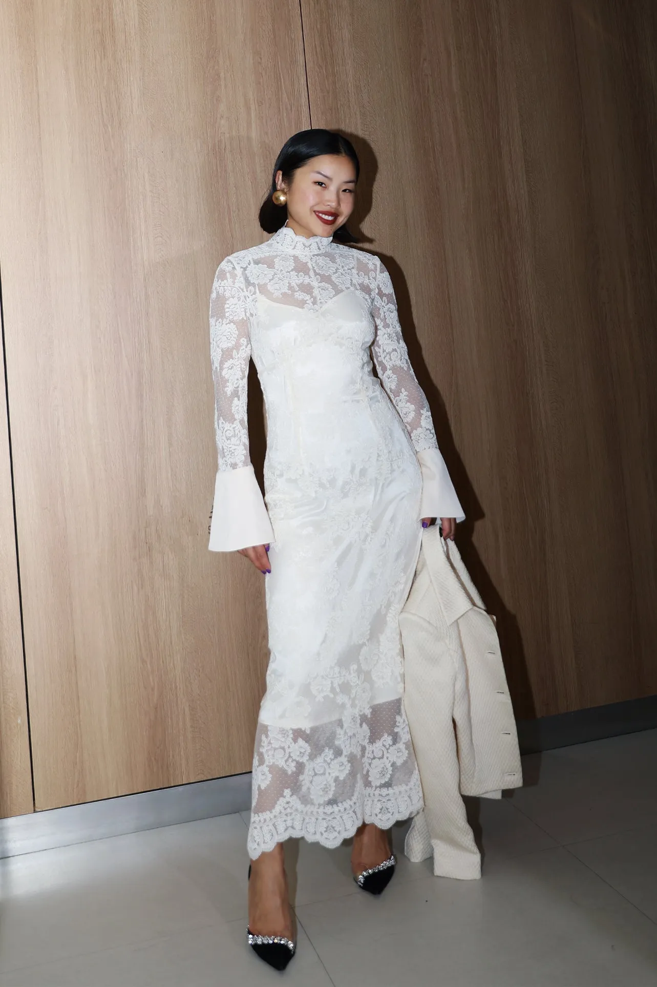 EMBROIDERED LACE DRESS