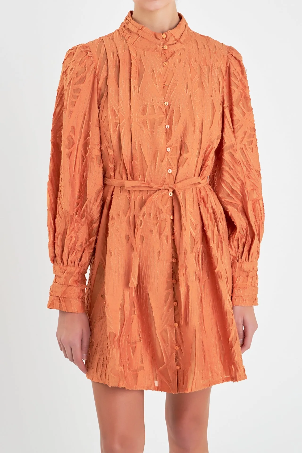 English Factory - Burnout Organza Mini Tie Dress