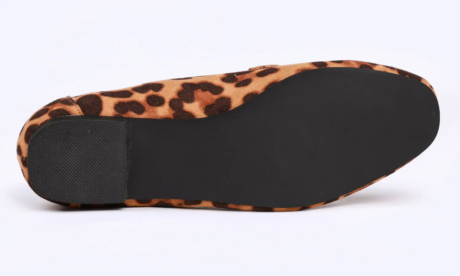 Feversole Women's Fashion Trim Deco Loafer Flats Leopard Faux Suede
