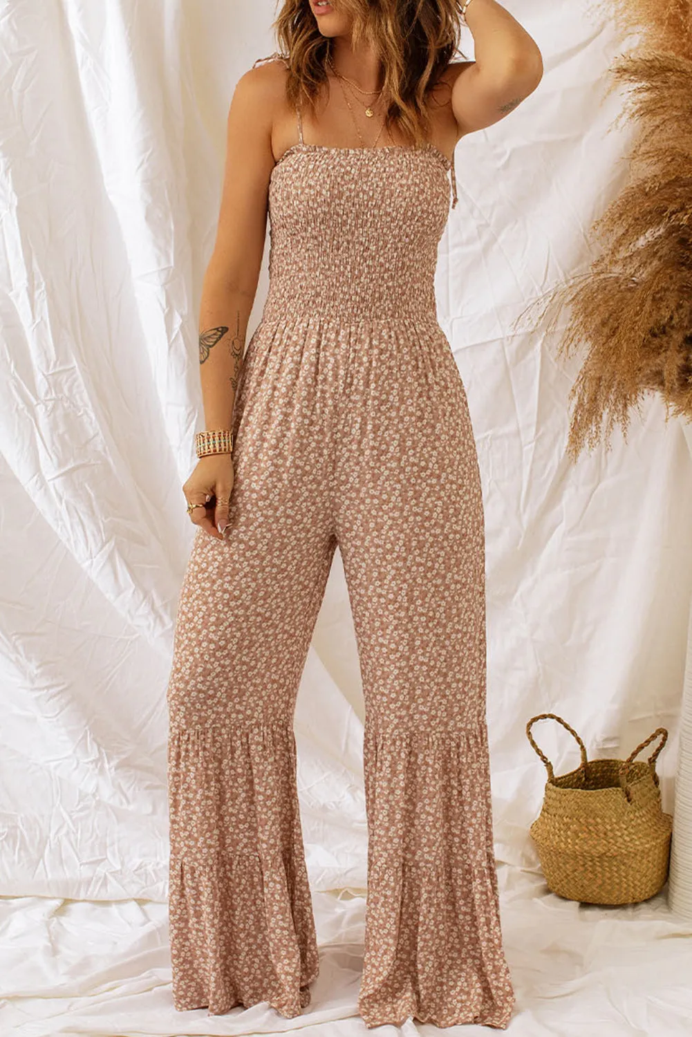 Floral Jumpsuit - Beige