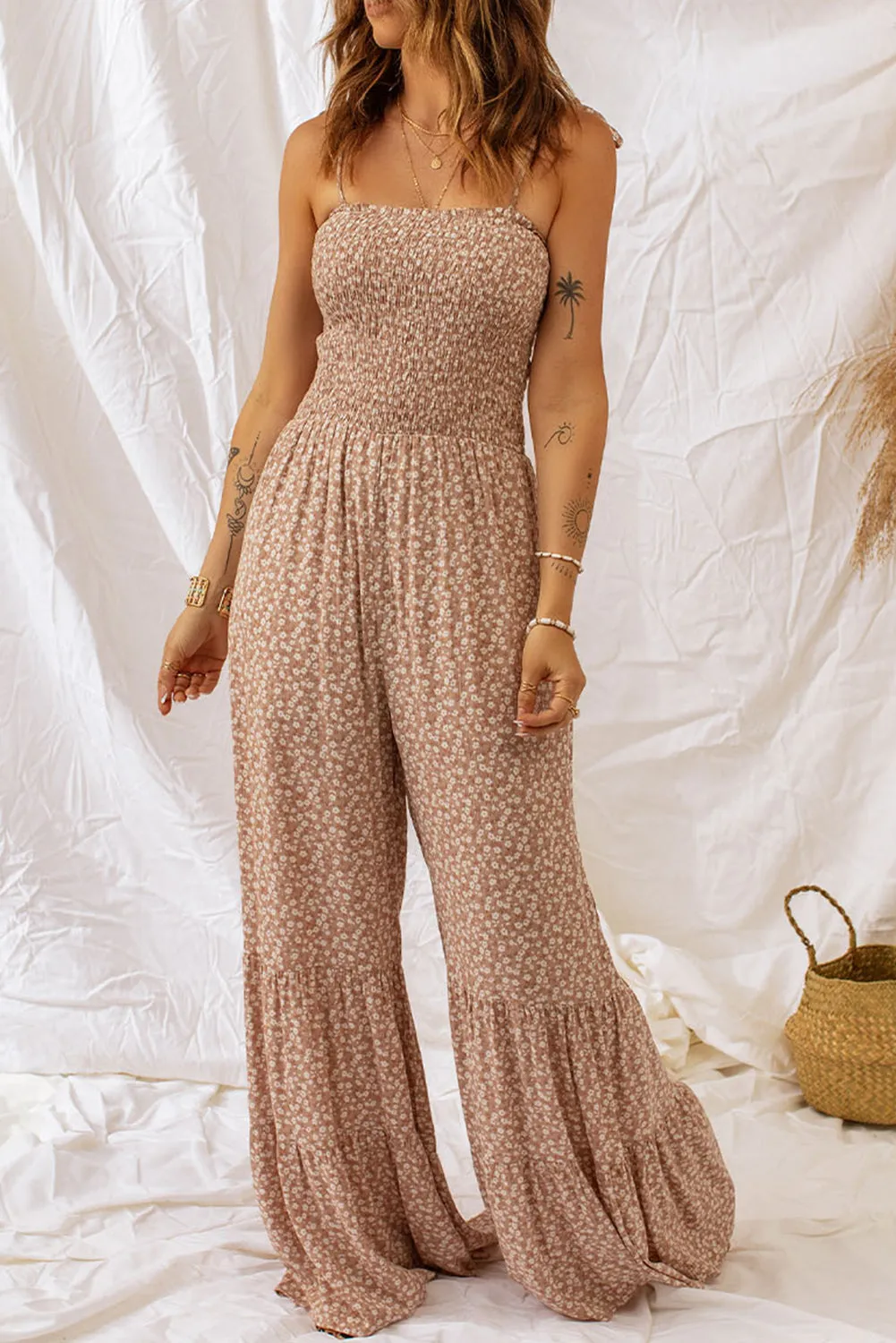 Floral Jumpsuit - Beige