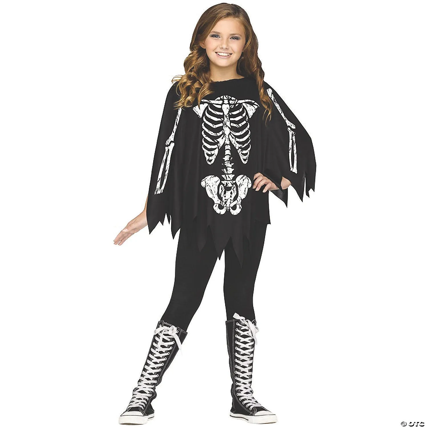 Girl’s Skeleton Poncho Costume