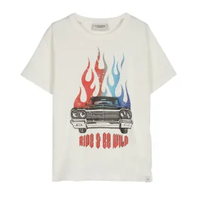 Jason Flame Short Sleeve T-Shirt Off White
