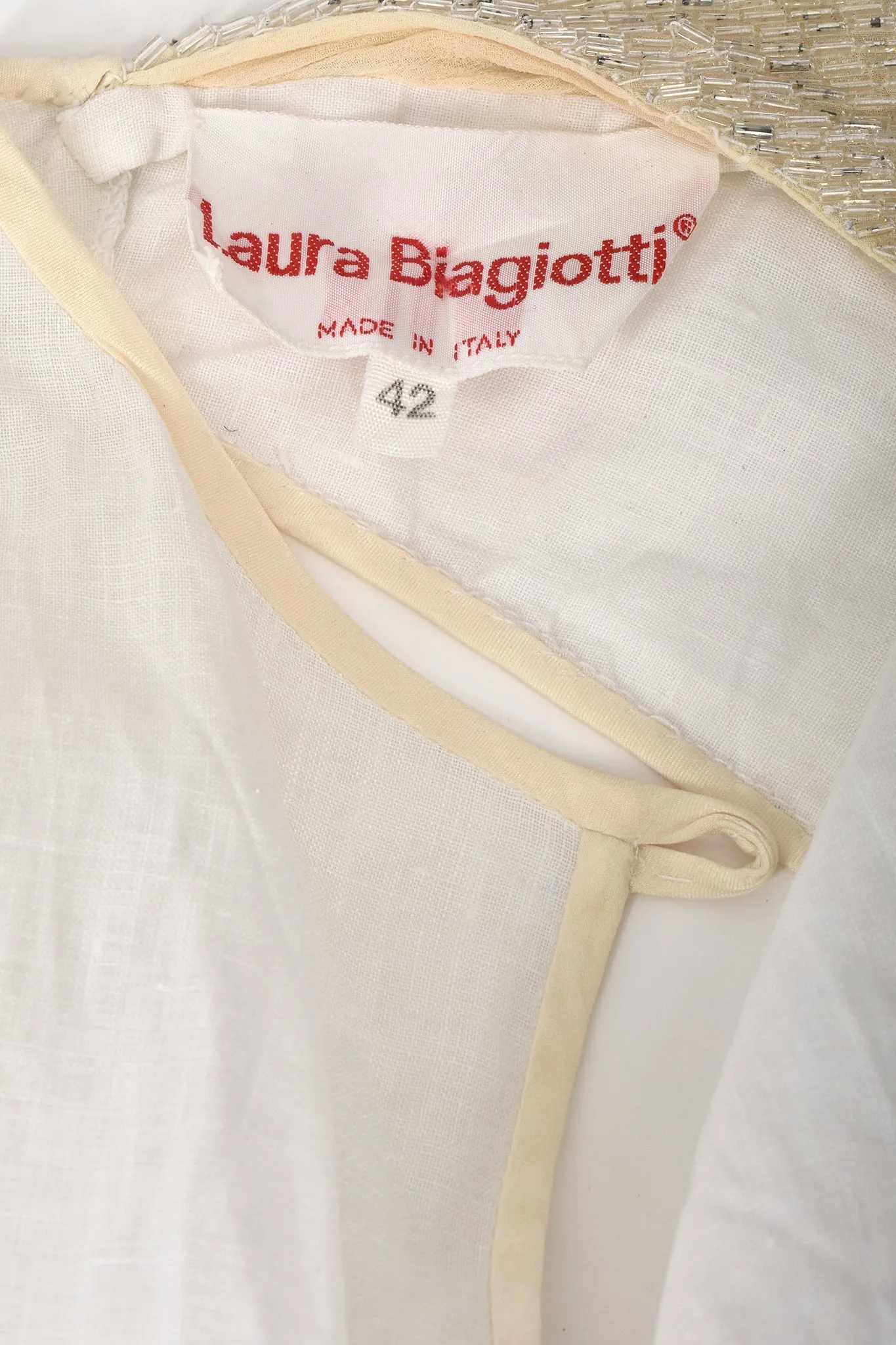 LAURA BIAGIOTTI beaded cowl neck jumpsuit / S-M