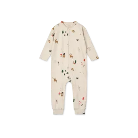 Liewood Birk Printed Pyjama Jumpsuit | Christmas Holiday / Sandy