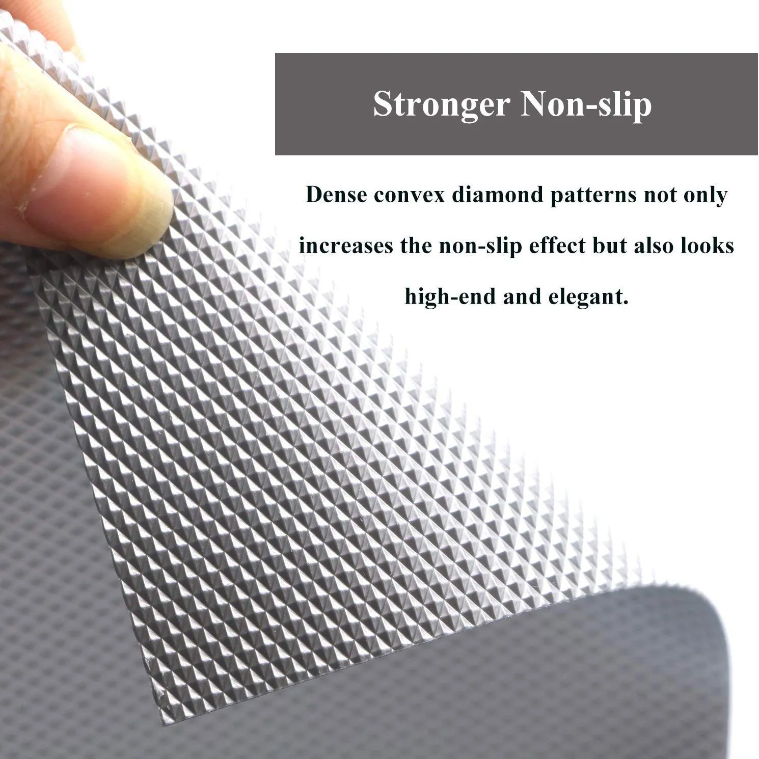 Plantex Multipurpose Washable Drawer Liner Textured Super Strong Anti-Slip Mat Liner - Size 45X500cm - (Gray)