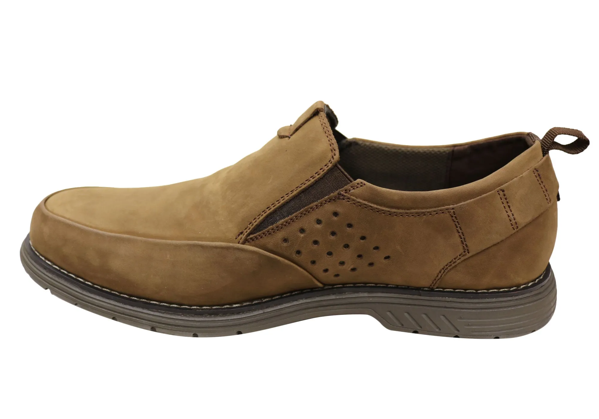Slatters Malibu Brumby Mens Comfortable Leather Slip On Shoes