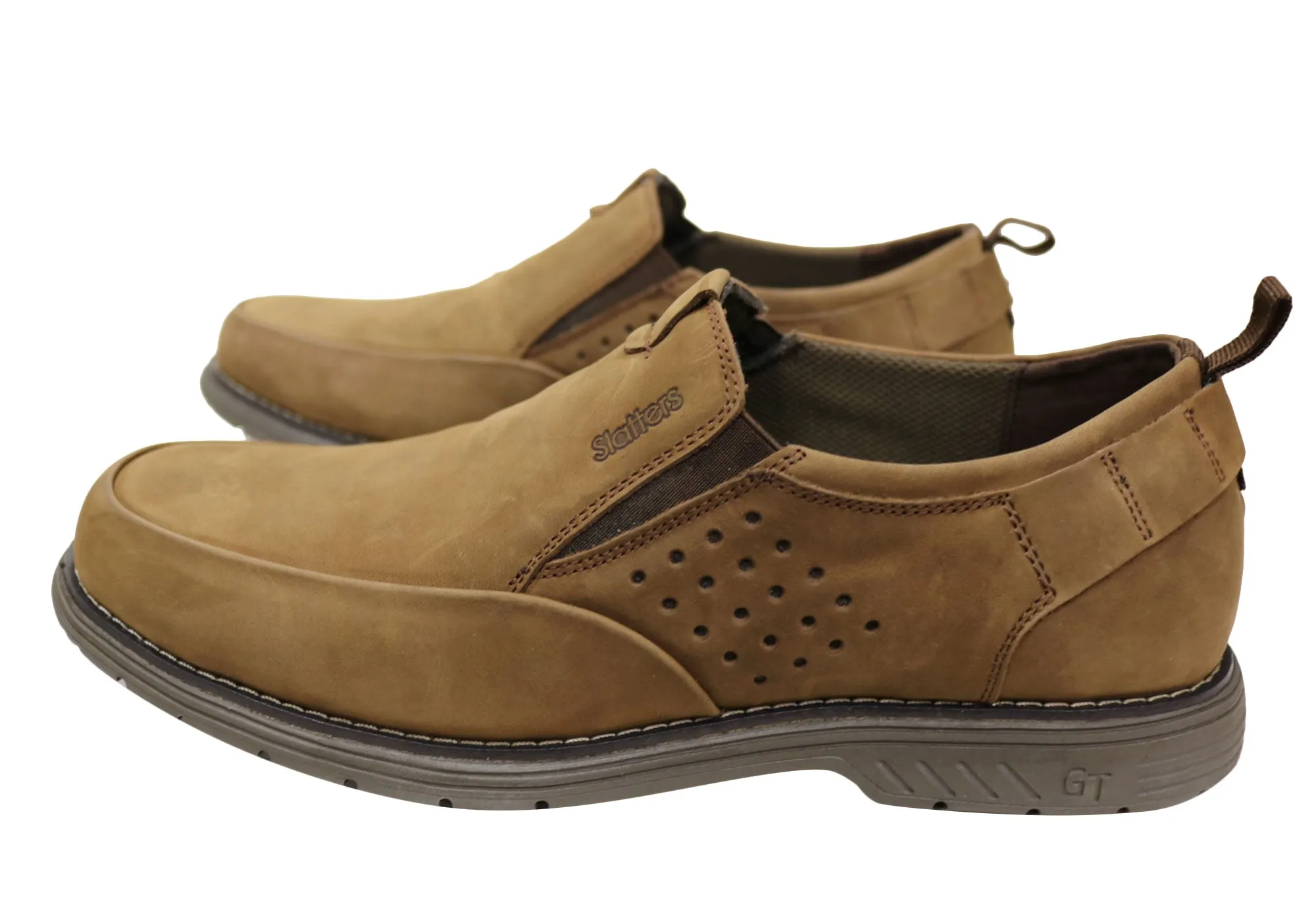 Slatters Malibu Brumby Mens Comfortable Leather Slip On Shoes