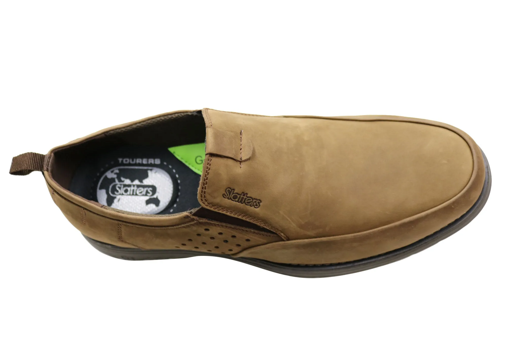Slatters Malibu Brumby Mens Comfortable Leather Slip On Shoes