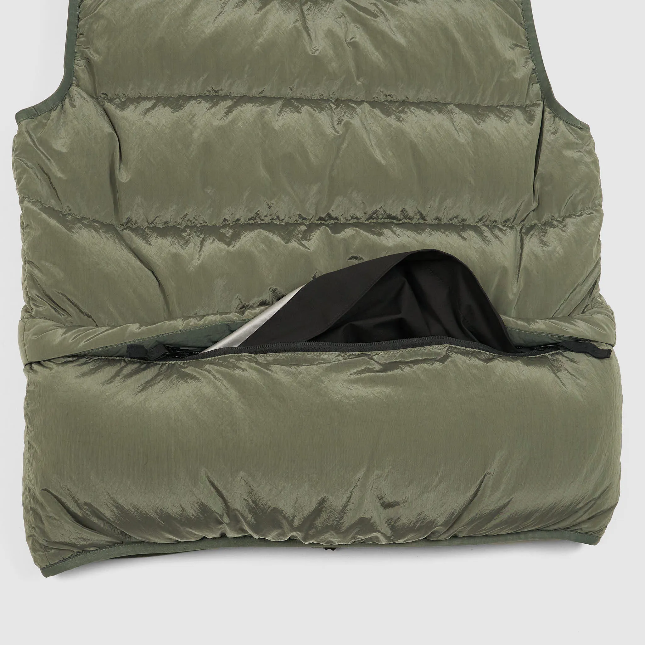 Stone Island Multifunctional Down Vest with Packable Gore-Tex Raincoat