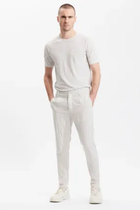 Wide striped loose fit chino - Stone